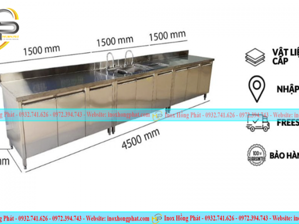 Hệ quầy inox pha chế 4m5