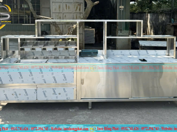 Quầy trà sữa inox 10 khay